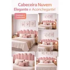 Kit Placas Nuvem Cabeceira de Cama King Modular Estofada 19x40cm - ENVIO FULL