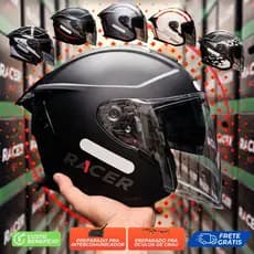 Capacete Aberto Com Óculos Solar Interno Racer1 RC3 Wind-R Gráficos Variados