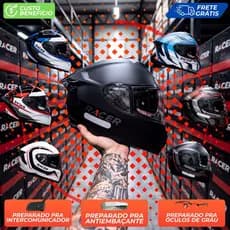Capacete Fechado Com Óculos Interno Racer1 Rc2 Modelos