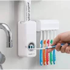 Suporte para Escova com Dispenser Automático de Creme Dental – Praticidade e Higiene no Banheiro