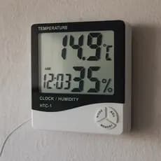 Termo-Higrômetro Digital HTC-1 – Medidor de Temperatura e Umidade do Ar com Relógio