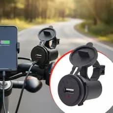 Carregador Para Motos Gps Tomada Usb Fixa Espelho E Guidao