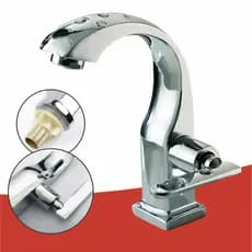 Torneira para Banheiro 100% Metal Brilhante Para Cuba bancada Lavatório Água Fria