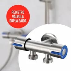 Registro Torneira Válvula Dupla Saída 1/2 Para Banheiro Cozinha Área De Serviço Lavabo