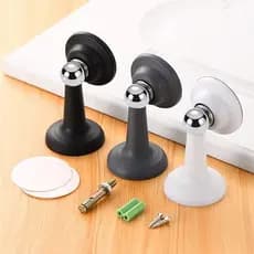 Prendedor Batedor batente Trava Fixador Para Porta Imã Magnético Adesivo fixador Inox Preto e Branco