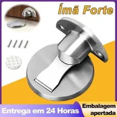 Prendedor Porta Magnético Zamac Cromado Fixador Batente Adesivo ALTA FIXACAO Sem Furar Residencial