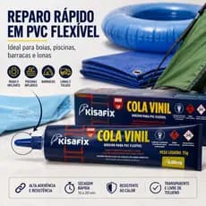 Cola Adesivo Contato Vinil Piscina, Lonas, Toldos, Flexivel, PVC 75gr Kisafix