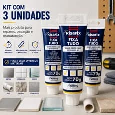 Kit 3 Cola Fixa Tudo Adesivo Selante Kisafix Até Debaixo D´água Alto Poder de Adesão Extra Forte 70gr