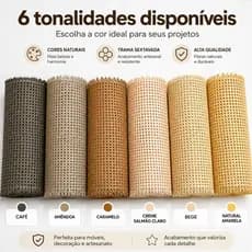 Palha Da India Palhinha Indiana Tela Sextavada Celulose Rattan Fibra Natural Decoração Móveis 50cm Largura