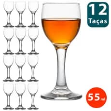 Kit jogo 12 Mini Taças de Vidro Tacinhas para Licor Bebibas de doses Lembrancinha 55ml Misket