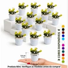 12 Vasos Com Plantas Artificiais Para Decoração Mesa de Festa  Aniversário Casamento Escritório Sala