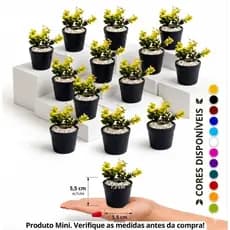 Kit 12 Vasinhos Com Plantas Artificiais  Lembrancinha Decoração Mesa De Festa  Aniversário Casamento