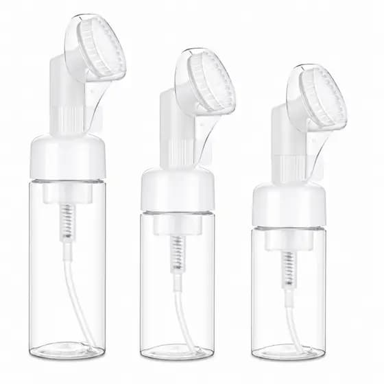 Frasco Pump Limpeza 100/120/150ml Espumador Com Escova De Silicone Para Limpeza Facial Skin Care