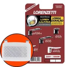 Resistência Ducha Acqua Duo, Storm, Star, Wave Ultra Lorenzetti 7800W Referencia 3065B 220V Original