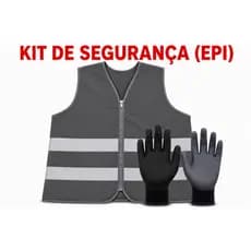 Colete Refletivo Cinza + Luva PU preta (diaristas Shopee).