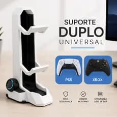 Suporte Duplo Universal Para Controle  - PS5 - Xbox - Switch - Gamesir -  Estilo Futurista Setup Gamer Expositor