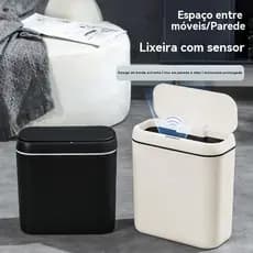 Lixeira Inteligente para Uso Doméstico, Sensação de Alta Qualidade, Lixeira para Cozinha e Banheiro com Tampa, Lixeira c