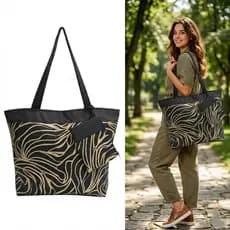 Bolsa Praia Feminina Ombro Estampada + Necessaire