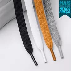 Kit 2 Pares Cadarço Chato Ideal Para Tênis Alta Durabilidade Conforto 120cm Poliéster Reforçado
