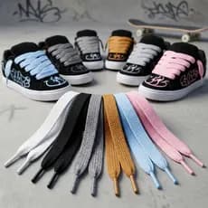 Kit 2 Pares Cadarço Para Tênis Branco Preto Grosso Largo Skate Streetlife 120 Cm