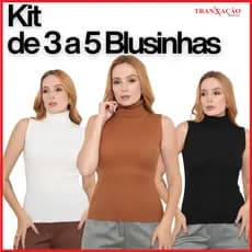 Kit 2 a 5 Garrafinhas Tricot Blogueirinha Gola Alta