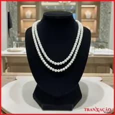 Colar De Pérolas Choker Perola Média Trabalho Casual Elegante