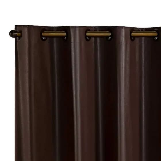 Cortina Blackout PVC 2,80x1,60m Avelã Sala Quarto Janela Ilhós 100% PVC Bloqueio Total Luz Privacidade Varão 2m
