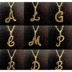 Colar Inicial Letra Folheado a Ouro 18K