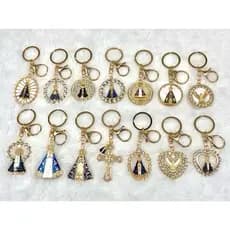 Kit 12 Chaveiros de Metal com Strass e Mosquete sortidos - PROMOÇÃO