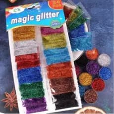 Kit 12/24 Cores Glitter Flocado Fino Para Encapsulamento De Unhas Gel Nail Art Resina Maquiagem Carnaval