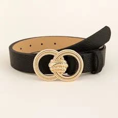 Cinto Feminino Redondo Fivela Dupla Argola Dupla Moda blogueira
