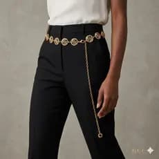 Cinto de Corrente Feminino com Strass - Design Elegante e Durável