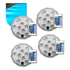 Kit Luz Led Piscina Colorida Controle Remoto Pilha Ventosa