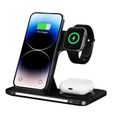Carregador Indução 3 em 1 Kaidi KNC-9097 iPhone Samsung Apple Watch