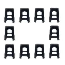 Kit 10 Banqueta Plástica Reforçada Preto Alto Suporta Ate 160kg