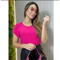 Blusa Feminina Megan Manga Bufante Tecido Duna
