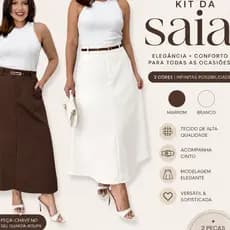KIT 2 SAIA RODADA LONGA FEMININA ALFAIATARIA MODA EVANGÉLICA SOCIAL