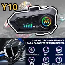 Y10 Motocicleta Sem Fio Bluetooth 5.3 Fone de Ouvido Capacete Kit de Chamadas Mãos Livres À Prova D'Água Intercom-BT
