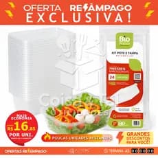 240 a 10 Pote Embalagem Marmita Descartavel Rentagular Plastico 500ml Comida Fitness tampa segurança