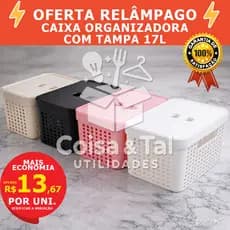 Cesto Organizador Caixa Organizadora Decorativa Multiuso Casa Banheiro Cozinha Escritório Gaveta