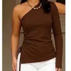 blusa feminina Drapeada manga longa ribanna premium meia estação inverno