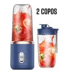 400ML 2copos Espremedor Elétrico Mini Liquidificador Portátil 6 Lâminas De Suco De Alimentos Misturador Leite Smoothie