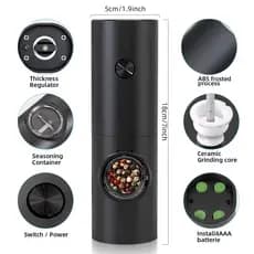 Moedor Elétrico Automático de Sal Pimenta Temperos Ajuste de Moagem Voltmax