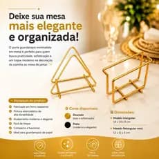 Porta Guardanapos de Ferro Premium | Mesa Posta Decorativa | Organizador de Guardanapos | Cozinha Restaurante Buffet