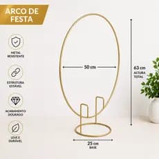 Mini Arco de Mesa Decorativo em Ferro | Suporte para Balões e Flores | Decoração para Festa, Casamento e Eventos