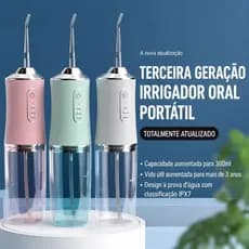 Irrigador Dental Elétrico Oral Portátil Recarregável USB 220ml Limpeza Para família ou viagem