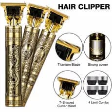Máquina de Cortar Cabelo Dragão Aparador de Barba Masculino Sem Fio USB
