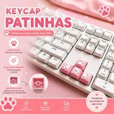 Keycaps Patinha Kawaii para Teclado Mecânico – Teclas Gamer Cute Fofo