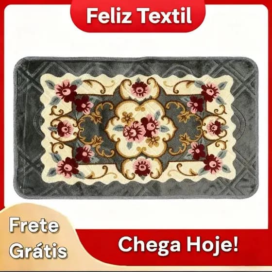 Tapete Floral 60cm x 90cm Super Antiderrapante Para Quartos, Sala Boa Qualidade promocao