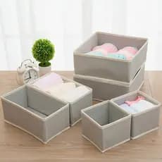 Kit 6 Organizadores de Gaveta Dobráveis 3 Tamanhos Para Roupa Íntima Camisa Meias IMPERIO